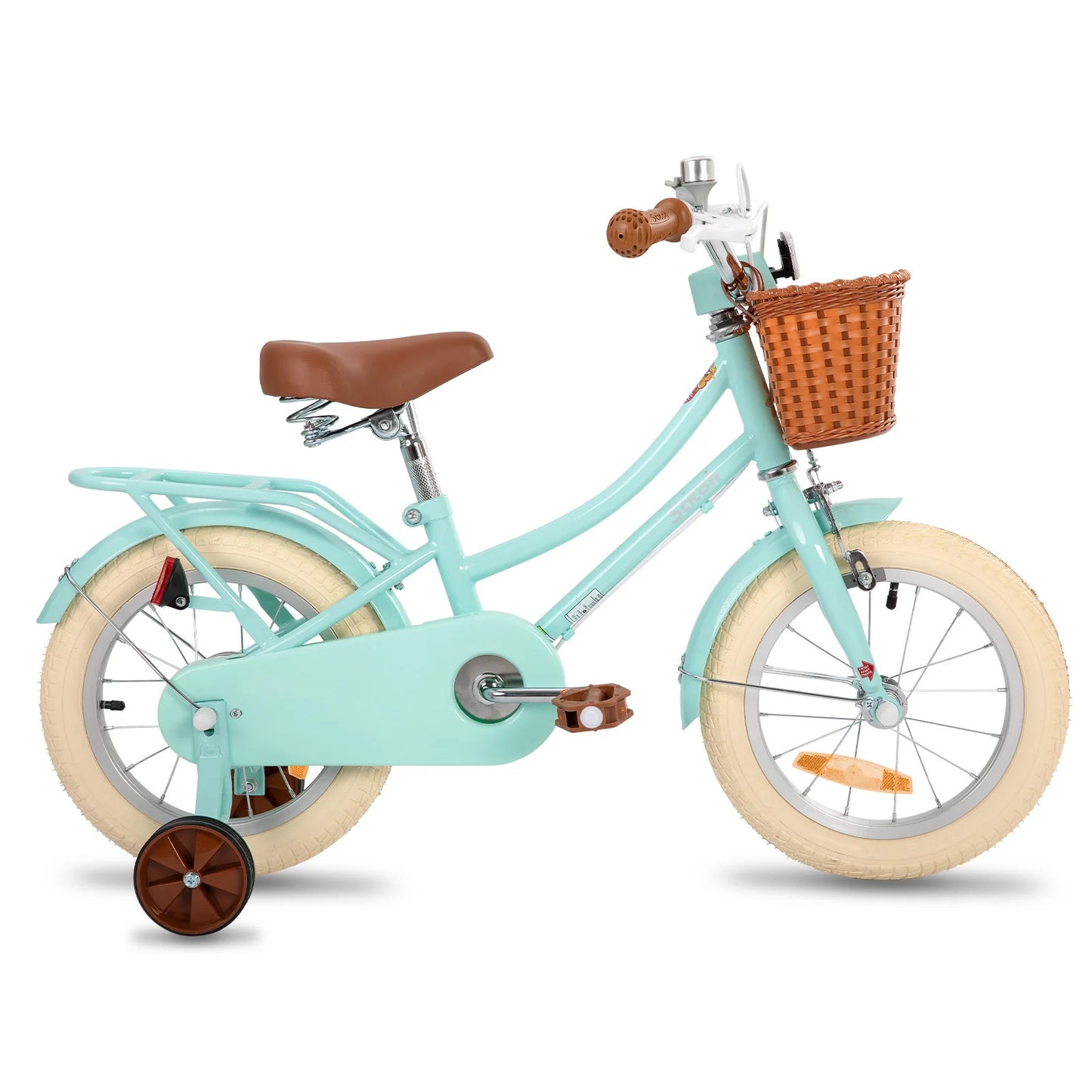 STITCH Manchi 12 14 16 18 inch children's bicycle with basket and stable wheels, suitable for girls and boys aged 2 to 9