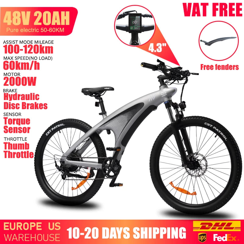 HUANCI Q5 mountain ebike 48V20AH Adults electric bike 27.5 inch tires e bikes Ebike Electric Bicycle Electric E Bike e bicycle