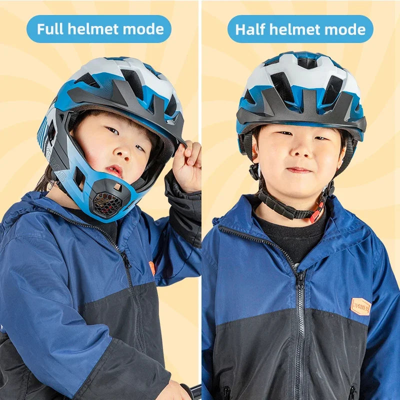 ROCKBROS Children Full Face Cycling Helmet Kids Laufrad Push Bike Helmet Head Safety Protect Girls Boys MTB Road Bicycle Helmet