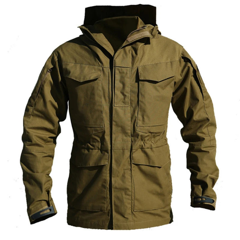 M65 UK   Clothes Windbreaker Hunting Field Jackets Mens Winter/Autumn Waterproof Flight Pilot Coat Hoodie Three Colors