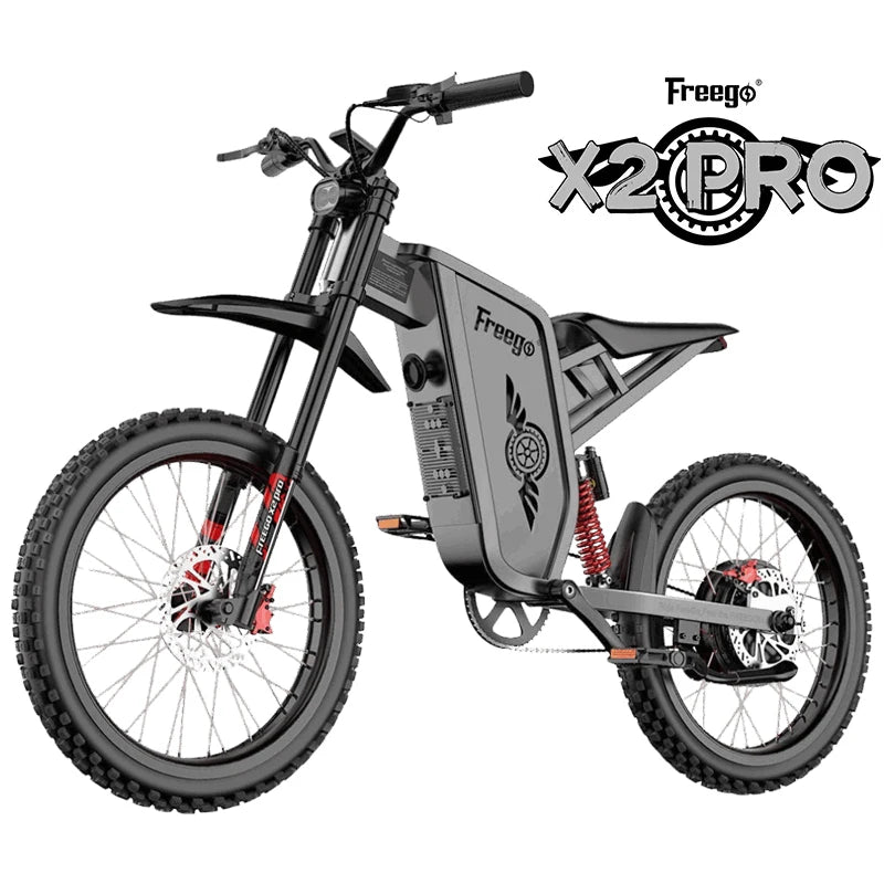 Freego X2 Pro Electric Dirt Bike 6000W Motor 60V/30Ah Battery Ebike 7 Speed Electric Motorcycle 50MPH Electric Bike UL Certified