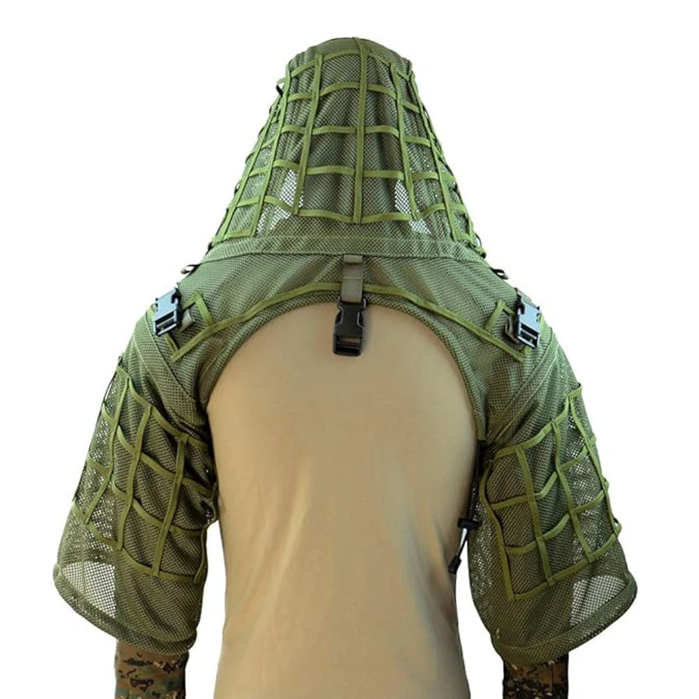 Ghillie Suit Foundation, Ghillie Poncho, Camouflage Hunting Ghillie Base, Ghillie Cape Sniper Viper Hood for Airsoft Paintball