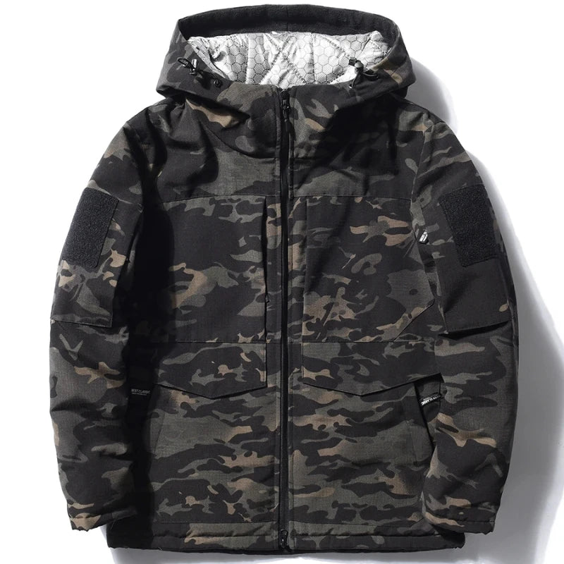 –30℃ M65 Camo Coats Winter Parkas Tactical Jackets Heating Combat Jacket Warm Hooded Windbreaker Multicam Thermal Reflective
