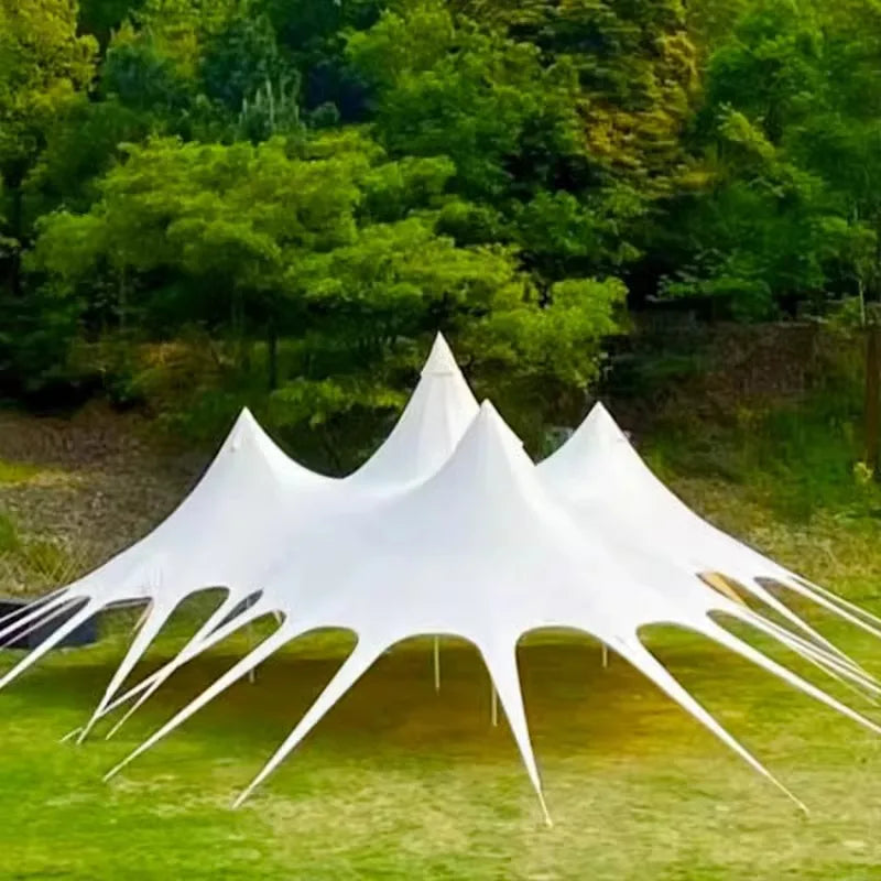 Star Canopy Tent 900D Oxford Cloth  Single Double Pole Octopus Shape Stretch Outdoor Peak Starshade for Camping And Picnics
