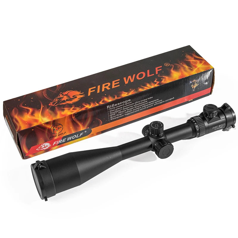 Fire Wolf 10-40X56 AOE Hunting Scopes Side Wheel Parallax Adjustment Optics Riflescope Red Green Dot Sight For Scopes