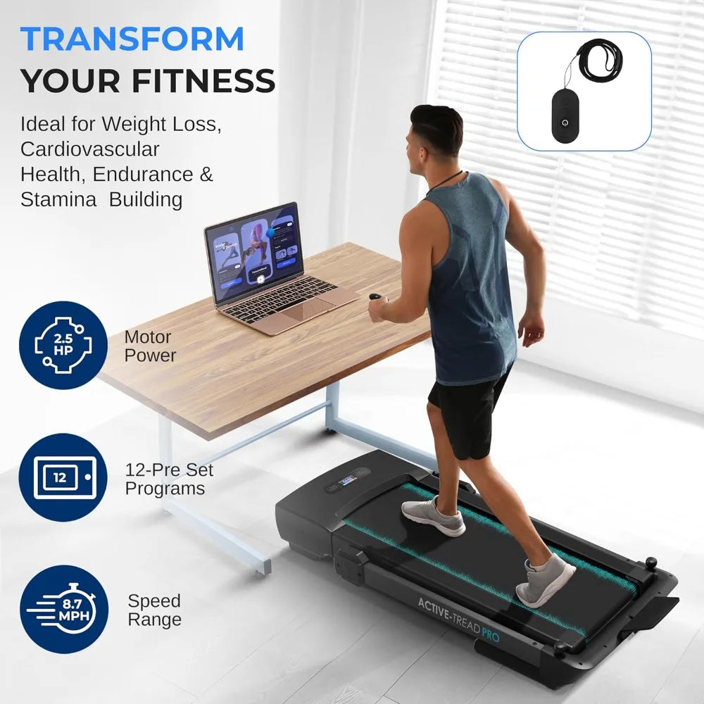 Portable Foldable Treadmill with Remote Control, 8.7 MPH Smart Speed Control, Treadmills for Home, Under Desk, Customized