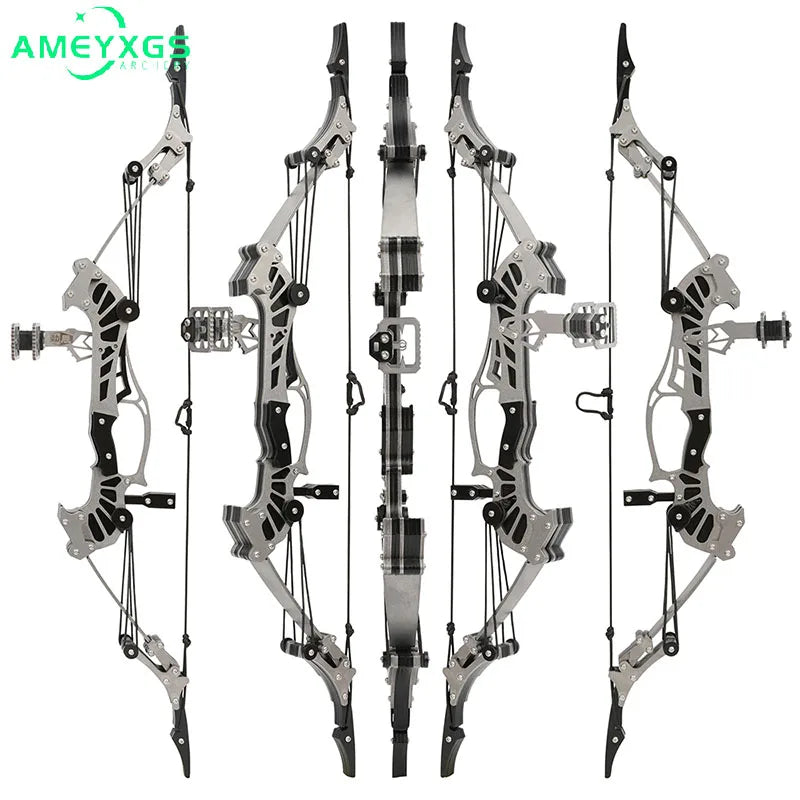 Mini Archery Compound Bow 16.4inches Stainless Steel 16lbs Range 40-50meters 4/8pcs Arrow For Hunting Shooting Accessories