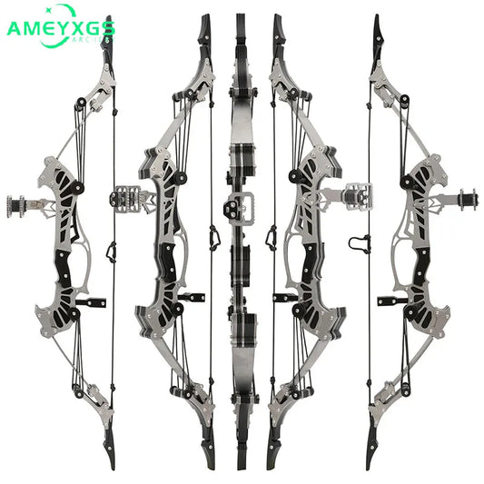 Mini Archery Compound Bow 16.4inches Stainless Steel 16lbs Range 40-50meters 4/8pcs Arrow For Hunting Shooting Accessories