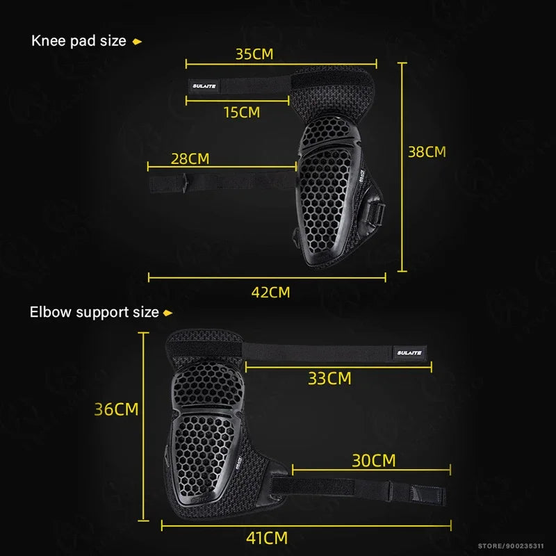 Men's Motorcycle Knee & Elbow Guards Set Accessories D3O Protection for Motocross Cycling Moto Extreme Sports Kneepads Leg Cover