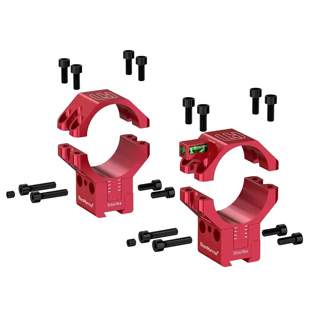 WestHunter Adjustable Height Dovetail 11mm Mounts MOA Compensation Adjust Center Height Scope Rings for 30MM Tube