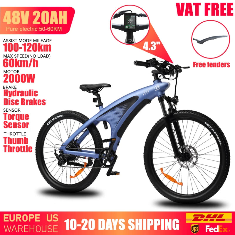 HUANCI Q5 mountain ebike 48V20AH Adults electric bike 27.5 inch tires e bikes Ebike Electric Bicycle Electric E Bike e bicycle