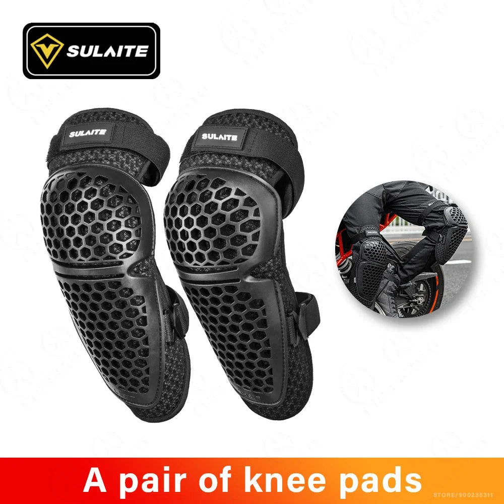 Men's Motorcycle Knee & Elbow Guards Set Accessories D3O Protection for Motocross Cycling Moto Extreme Sports Kneepads Leg Cover