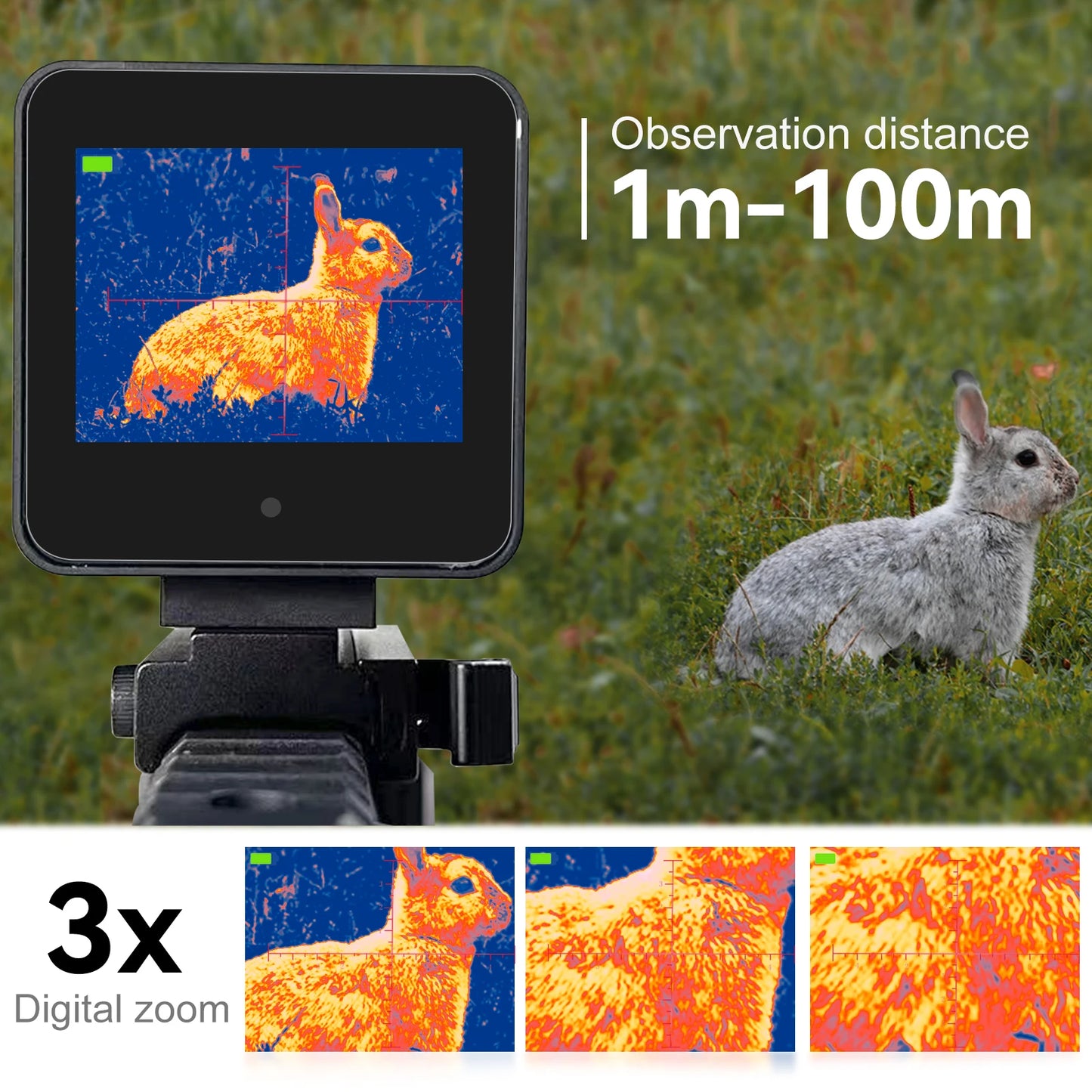 LHODR Thermal Imaging Night Vision Scope for Hunting – 320 * 240 Resolution Infrared Thermal Scope with Crosshair