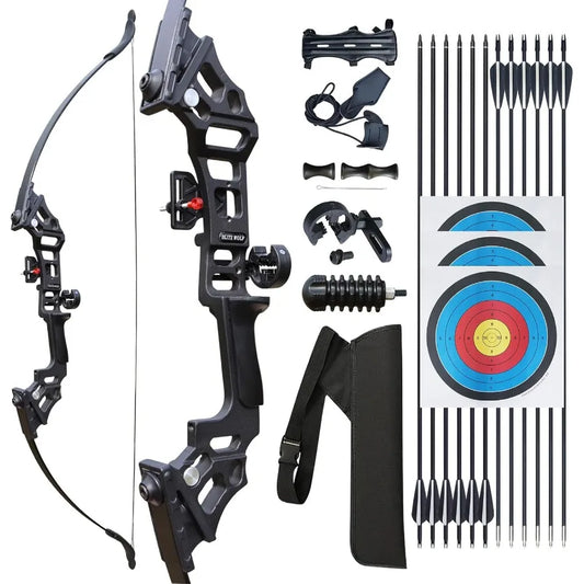51-inch Recurve Bow and Arrow Set for Adults with Takedown Design 30-40-50lb Long Bow for Hunting and Training Ideal for Beginn