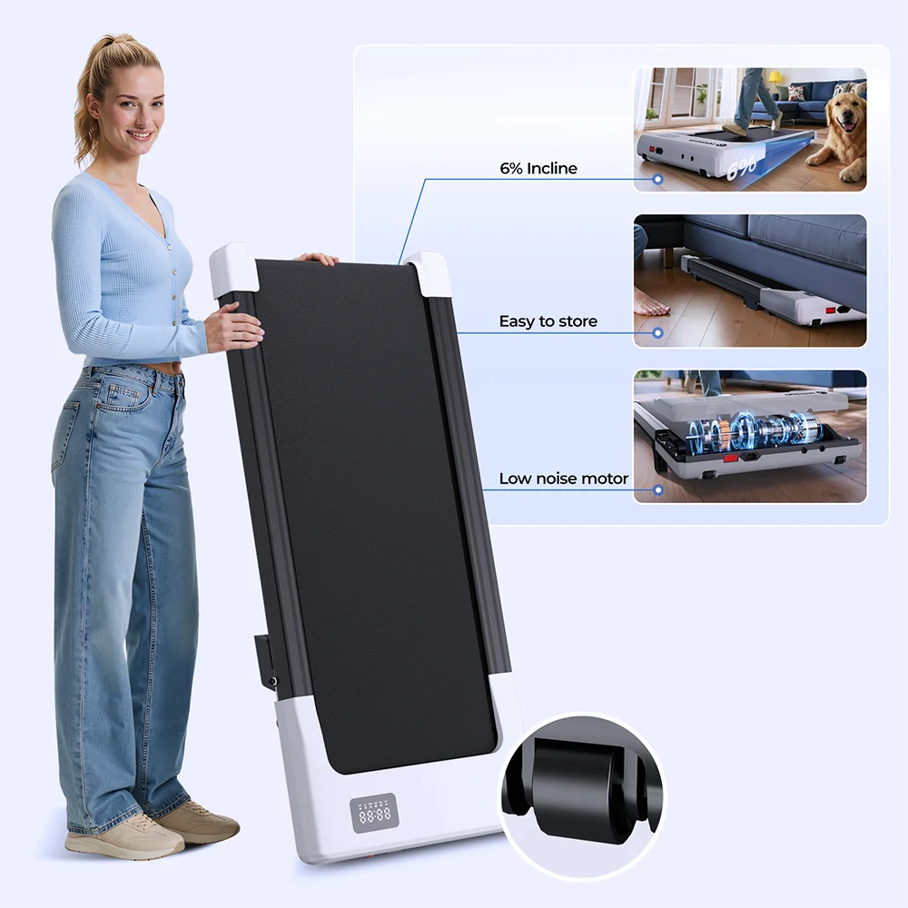 Treadmills 39.37inch Running Belt 2in1 Under Desk for Home Office Treadmill Walkingpad 2.5HP Romote Control 5MPH Exerice Machine