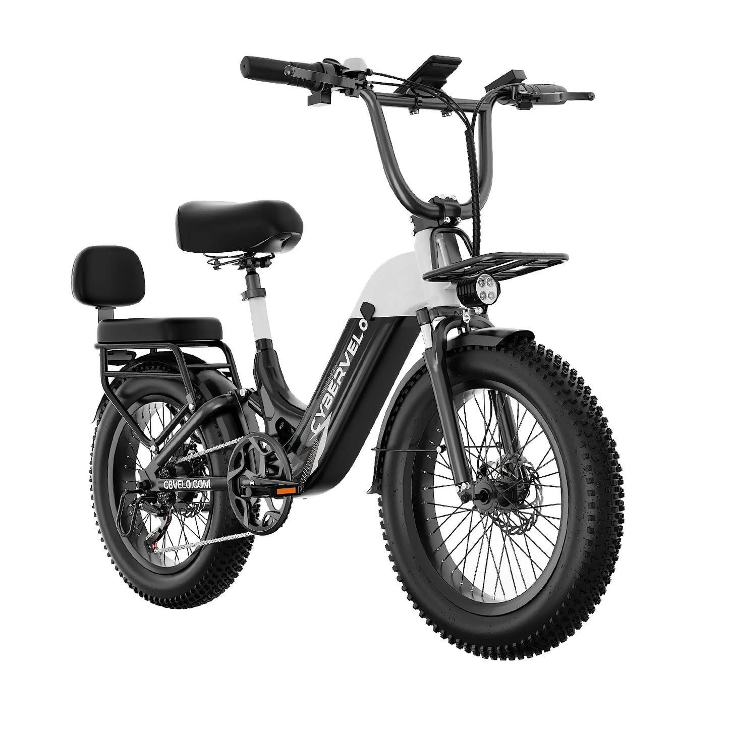 1000W Electric Bicycle for Adults, Cybervelo EK12 Step-Thru 20" Fat Tire E-bike 48V 20AH Removable Battery Shimano 7-Speed