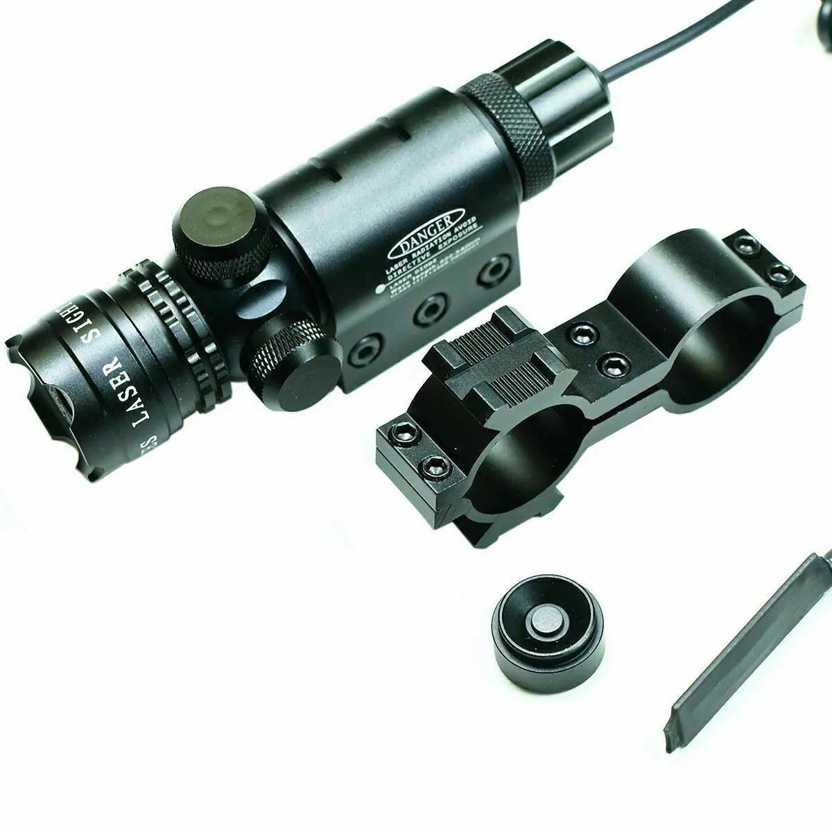 Tactical Green Laser Sight Rifle Dot Scope+ Switch + Rail+ Barrel Mounts TOP
