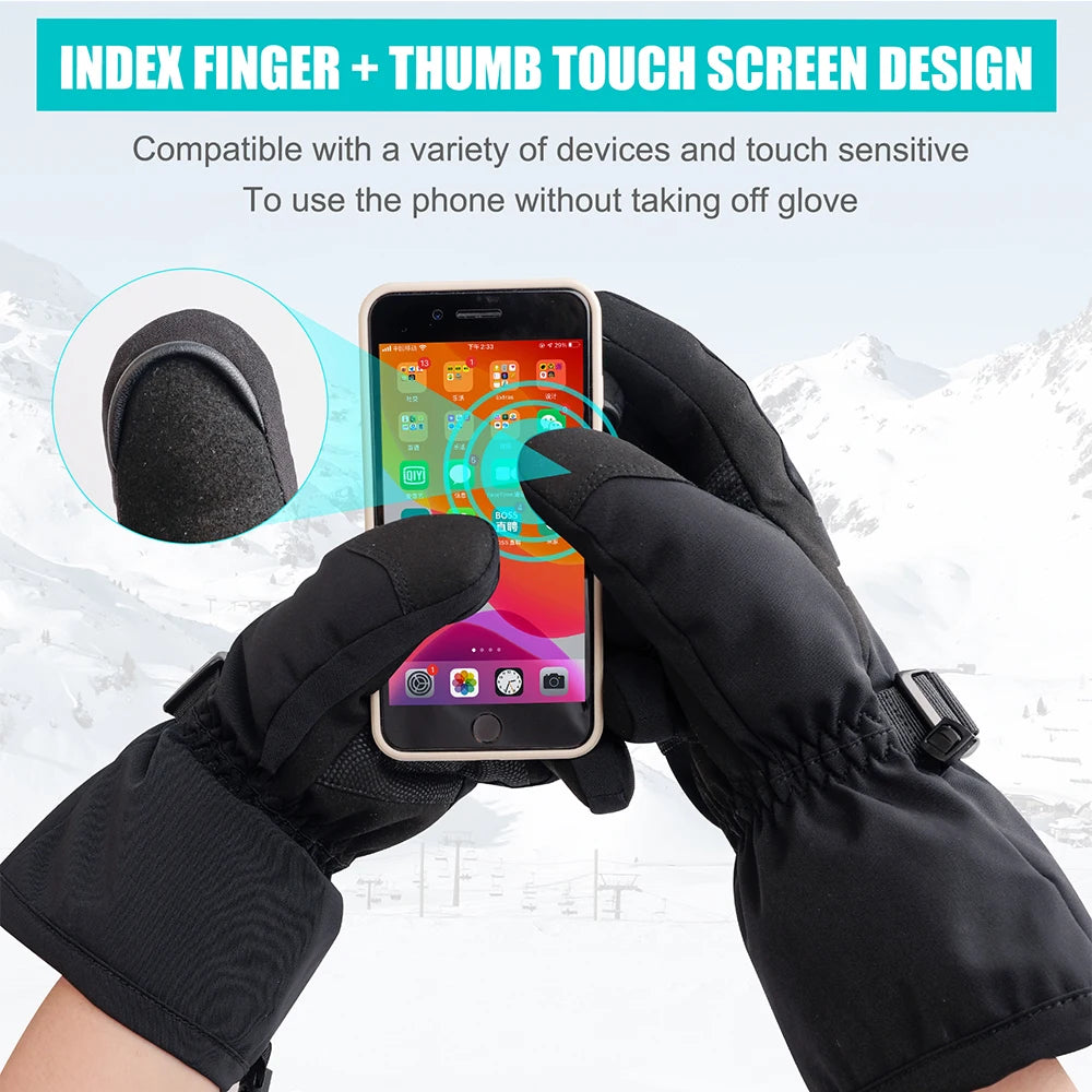 Snow Deer Brand Heated Gloves Motorcycle Winter Heated Gloves Warm Waterproof Rechargeable Heating Thermal Gloves For Snowmobile