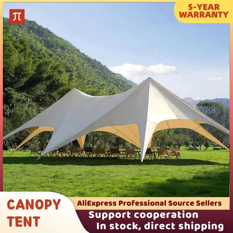 Star Canopy Tent 900D Oxford Cloth  Single Double Pole Octopus Shape Stretch Outdoor Peak Starshade for Camping And Picnics