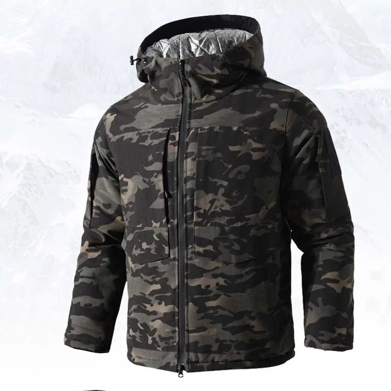 –30℃ M65 Camo Coats Winter Parkas Tactical Jackets Heating Combat Jacket Warm Hooded Windbreaker Multicam Thermal Reflective