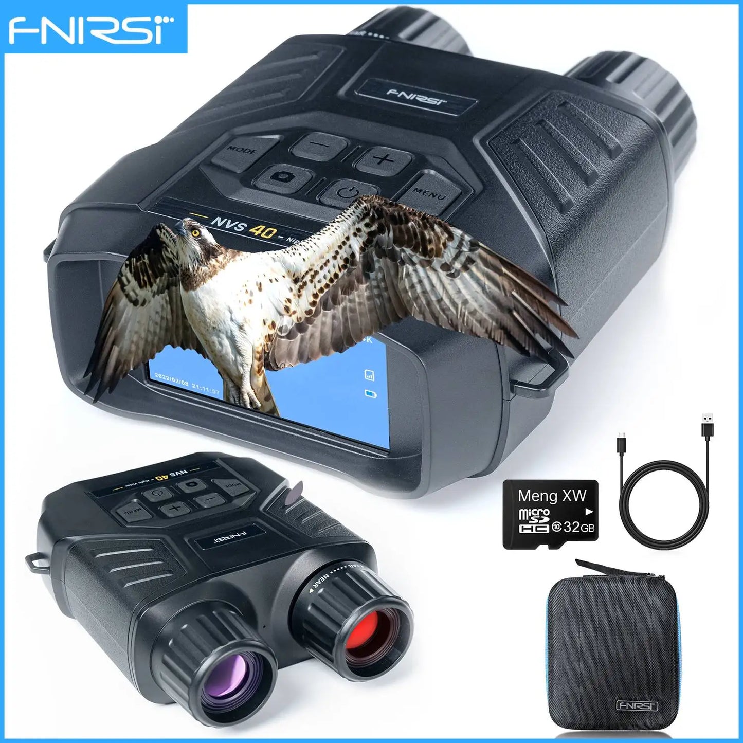FNIRSI Telescope NVS-20 4K HD Monocular Night Vision Goggles 6X Digital Zoom 300m Hunting Camping Scope Day and Night Dual Use